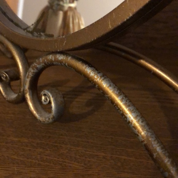 Wrought Iron Tabletop Vanity Mirror French Country - Picture 3 of 10